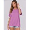 imageCaracilia Women Summer Lightweight Sweater Top Oversized Short Sleeve Drop Shoulder Seams Outside Casual TShirts Trendy 2025Light Purple