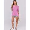 imageCaracilia Women Summer Lightweight Sweater Top Oversized Short Sleeve Drop Shoulder Seams Outside Casual TShirts Trendy 2025Pink