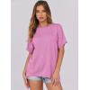 imageCaracilia Women Summer Lightweight Sweater Top Oversized Short Sleeve Drop Shoulder Seams Outside Casual TShirts Trendy 2025Pink