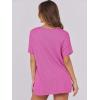 imageCaracilia Women Summer Lightweight Sweater Top Oversized Short Sleeve Drop Shoulder Seams Outside Casual TShirts Trendy 2025Rose Red