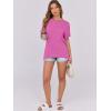 imageCaracilia Women Summer Lightweight Sweater Top Oversized Short Sleeve Drop Shoulder Seams Outside Casual TShirts Trendy 2025Rose Red