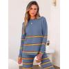 imageCaracilia Womens 2 Piece Outfits Sweater Sets Striped Oversized Sweaters Knit Wide Leg Pant Lounge Set 2025 Fall OutfitsDusty Blue Striped Combo