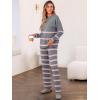 imageCaracilia Womens 2 Piece Outfits Sweater Sets Striped Oversized Sweaters Knit Wide Leg Pant Lounge Set 2025 Fall OutfitsGrey Striped Combo