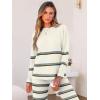 imageCaracilia Womens 2 Piece Outfits Sweater Sets Striped Oversized Sweaters Knit Wide Leg Pant Lounge Set 2025 Fall OutfitsKhaki Striped Combo