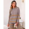 imageCaracilia Womens 2 Piece Outfits Sweater Sets Striped Oversized Sweaters Knit Wide Leg Pant Lounge Set 2025 Fall OutfitsNutmeg Striped Combo