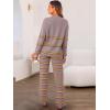 imageCaracilia Womens 2 Piece Outfits Sweater Sets Striped Oversized Sweaters Knit Wide Leg Pant Lounge Set 2025 Fall OutfitsNutmeg Striped Combo