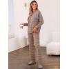 imageCaracilia Womens 2 Piece Outfits Sweater Sets Striped Oversized Sweaters Knit Wide Leg Pant Lounge Set 2025 Fall OutfitsNutmeg Striped Combo