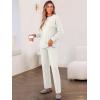 imageCaracilia Womens 2 Piece Outfits Sweater Sets Striped Oversized Sweaters Knit Wide Leg Pant Lounge Set 2025 Fall OutfitsSolid White
