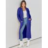 imageCaracilia Womens Long Cardigan Sweaters 2025 Fall Open Front Coat Long Sleeve Cable Knit Maxi Outerwear Trendy Jacket ClothesBlue