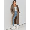 imageCaracilia Womens Long Cardigan Sweaters 2025 Fall Open Front Coat Long Sleeve Cable Knit Maxi Outerwear Trendy Jacket ClothesCoffee