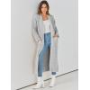 imageCaracilia Womens Long Cardigan Sweaters 2025 Fall Open Front Coat Long Sleeve Cable Knit Maxi Outerwear Trendy Jacket ClothesLight Grey