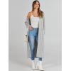 imageCaracilia Womens Long Cardigan Sweaters 2025 Fall Open Front Coat Long Sleeve Cable Knit Maxi Outerwear Trendy Jacket ClothesLight Grey