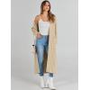 imageCaracilia Womens Long Cardigan Sweaters 2025 Fall Open Front Coat Long Sleeve Cable Knit Maxi Outerwear Trendy Jacket ClothesLight Khaki