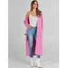 imageCaracilia Womens Long Cardigan Sweaters 2025 Fall Open Front Coat Long Sleeve Cable Knit Maxi Outerwear Trendy Jacket ClothesPink
