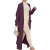 imageCaracilia Womens Long Cardigan Sweaters 2025 Fall Open Front Coat Long Sleeve Cable Knit Maxi Outerwear Trendy Jacket ClothesRed