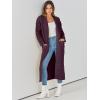 imageCaracilia Womens Long Cardigan Sweaters 2025 Fall Open Front Coat Long Sleeve Cable Knit Maxi Outerwear Trendy Jacket ClothesRed