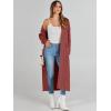 imageCaracilia Womens Long Cardigan Sweaters 2025 Fall Open Front Coat Long Sleeve Cable Knit Maxi Outerwear Trendy Jacket ClothesRust Red