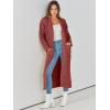 imageCaracilia Womens Long Cardigan Sweaters 2025 Fall Open Front Coat Long Sleeve Cable Knit Maxi Outerwear Trendy Jacket ClothesRust Red