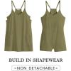imageCaracilia Womens Summer Mini Dress 2025 Casual Sleeveless Built in Shapewear Sundress Trendy Short Tennis Athletic OutfitsArmy Green