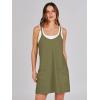 imageCaracilia Womens Summer Mini Dress 2025 Casual Sleeveless Built in Shapewear Sundress Trendy Short Tennis Athletic OutfitsArmy Green