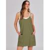 imageCaracilia Womens Summer Mini Dress 2025 Casual Sleeveless Built in Shapewear Sundress Trendy Short Tennis Athletic OutfitsArmy Green