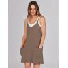imageCaracilia Womens Summer Mini Dress 2025 Casual Sleeveless Built in Shapewear Sundress Trendy Short Tennis Athletic OutfitsCoffee