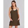 imageCaracilia Womens Summer Mini Dress 2025 Casual Sleeveless Built in Shapewear Sundress Trendy Short Tennis Athletic OutfitsDeep Khaki