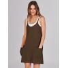 imageCaracilia Womens Summer Mini Dress 2025 Casual Sleeveless Built in Shapewear Sundress Trendy Short Tennis Athletic OutfitsDeep Khaki