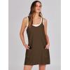 imageCaracilia Womens Summer Mini Dress 2025 Casual Sleeveless Built in Shapewear Sundress Trendy Short Tennis Athletic OutfitsDeep Khaki