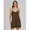 imageCaracilia Womens Summer Mini Dress 2025 Casual Sleeveless Built in Shapewear Sundress Trendy Short Tennis Athletic OutfitsDeep Khaki