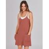 imageCaracilia Womens Summer Mini Dress 2025 Casual Sleeveless Built in Shapewear Sundress Trendy Short Tennis Athletic OutfitsDeep Rust