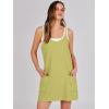 imageCaracilia Womens Summer Mini Dress 2025 Casual Sleeveless Built in Shapewear Sundress Trendy Short Tennis Athletic OutfitsLight Green