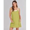 imageCaracilia Womens Summer Mini Dress 2025 Casual Sleeveless Built in Shapewear Sundress Trendy Short Tennis Athletic OutfitsLight Green