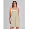 imageCaracilia Womens Summer Mini Dress 2025 Casual Sleeveless Built in Shapewear Sundress Trendy Short Tennis Athletic OutfitsLight Yellow