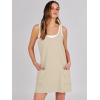 imageCaracilia Womens Summer Mini Dress 2025 Casual Sleeveless Built in Shapewear Sundress Trendy Short Tennis Athletic OutfitsLight Yellow