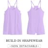 imageCaracilia Womens Summer Mini Dress 2025 Casual Sleeveless Built in Shapewear Sundress Trendy Short Tennis Athletic OutfitsPurple