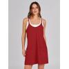 imageCaracilia Womens Summer Mini Dress 2025 Casual Sleeveless Built in Shapewear Sundress Trendy Short Tennis Athletic OutfitsRed