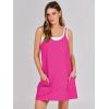 imageCaracilia Womens Summer Mini Dress 2025 Casual Sleeveless Built in Shapewear Sundress Trendy Short Tennis Athletic OutfitsRose