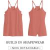 imageCaracilia Womens Summer Mini Dress 2025 Casual Sleeveless Built in Shapewear Sundress Trendy Short Tennis Athletic OutfitsRust Red