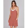 imageCaracilia Womens Summer Mini Dress 2025 Casual Sleeveless Built in Shapewear Sundress Trendy Short Tennis Athletic OutfitsRust Red