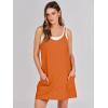 imageCaracilia Womens Summer Mini Dress 2025 Casual Sleeveless Built in Shapewear Sundress Trendy Short Tennis Athletic OutfitsTangerine Orange