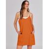imageCaracilia Womens Summer Mini Dress 2025 Casual Sleeveless Built in Shapewear Sundress Trendy Short Tennis Athletic OutfitsTangerine Orange