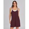 imageCaracilia Womens Summer Mini Dress 2025 Casual Sleeveless Built in Shapewear Sundress Trendy Short Tennis Athletic OutfitsWine Red