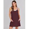 imageCaracilia Womens Summer Mini Dress 2025 Casual Sleeveless Built in Shapewear Sundress Trendy Short Tennis Athletic OutfitsWine Red