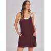 imageCaracilia Womens Summer Mini Dress 2025 Casual Sleeveless Built in Shapewear Sundress Trendy Short Tennis Athletic OutfitsWine Red