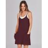 imageCaracilia Womens Summer Mini Dress 2025 Casual Sleeveless Built in Shapewear Sundress Trendy Short Tennis Athletic OutfitsWine Red