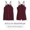 imageCaracilia Womens Summer Mini Dress 2025 Casual Sleeveless Built in Shapewear Sundress Trendy Short Tennis Athletic OutfitsWine Red