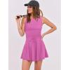 imageCaracilia Womens Tennis Mini Dresses 2025 Summer Sleeveless Built in Shorts Golf Athletic One Piece Active Romper DressHot Pink