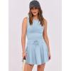 imageCaracilia Womens Tennis Mini Dresses 2025 Summer Sleeveless Built in Shorts Golf Athletic One Piece Active Romper DressLight Blue