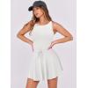 imageCaracilia Womens Tennis Mini Dresses 2025 Summer Sleeveless Built in Shorts Golf Athletic One Piece Active Romper DressWhite